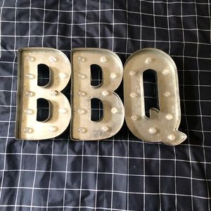 Light Up Galvanized BBQ Sign